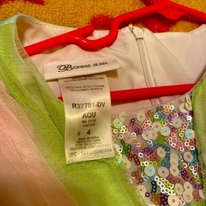 Embroidery wedding rainbow dress for girls